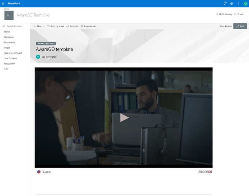 SharePoint video added